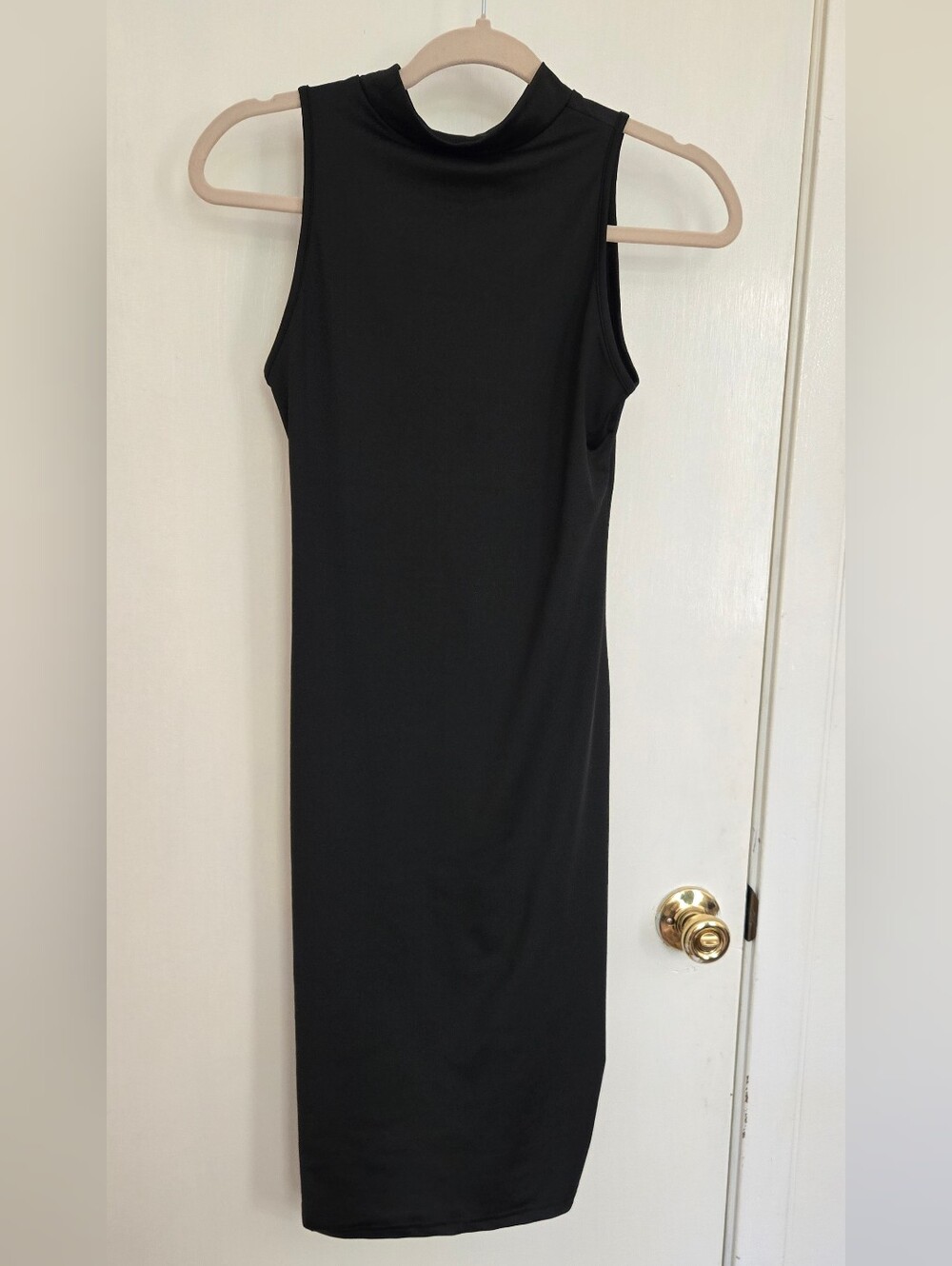 SHEIN Black Sleeveless Mock Neck Bodycon Dress